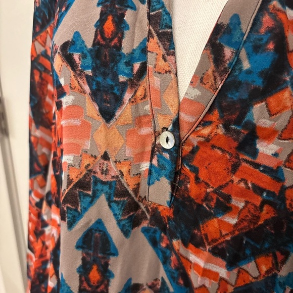 Show Me Your Mumu bright colorful patterned long sleeve blouse size M - Picture 15 of 16
